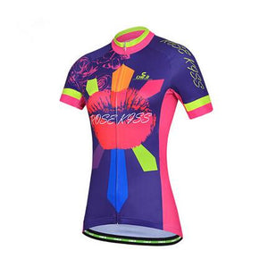 CHEJI Red Mouth Short Sleeve Cycling Jersey - enjoy-outdoor-sport