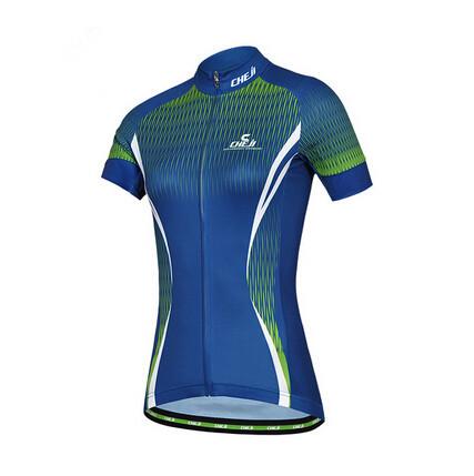 CHEJI Blue Green Short Sleeve Cycling Jersey - enjoy-outdoor-sport
