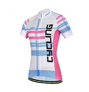 CHEJI Blue White Short Sleeve Cycling Jersey - enjoy-outdoor-sport