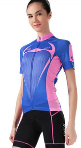 CHEJI Blue Red Short Sleeve Cycling Jersey - enjoy-outdoor-sport