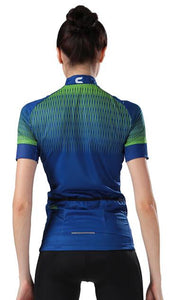 CHEJI Blue Green Short Sleeve Cycling Jersey - enjoy-outdoor-sport