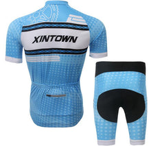 XINTOWN Blue White Short Sleeve Cycling Jersey Set - enjoy-outdoor-sport