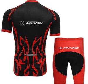 XINTOWN Red Black Short Sleeve Cycling Jersey Set