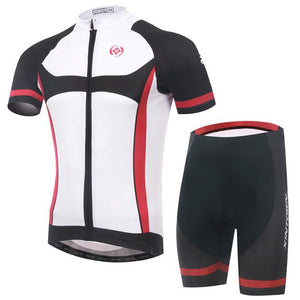 XINTOWN White Black Short Sleeve Cycling Jersey Set - enjoy-outdoor-sport