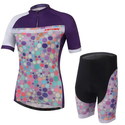 XINTOWN Colorful Dot Short Sleeve Cycling Jersey Set - enjoy-outdoor-sport
