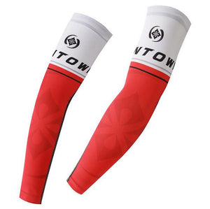 XINTOWN Red White Stripe Cycling Arm Warmers - enjoy-outdoor-sport