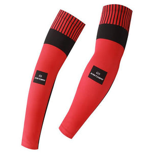 XINTOWN Red Black Stripe Cycling Arm Warmers - enjoy-outdoor-sport