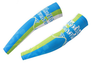 XINTOWN Blue Green Stripe Cycling Arm Warmers - enjoy-outdoor-sport