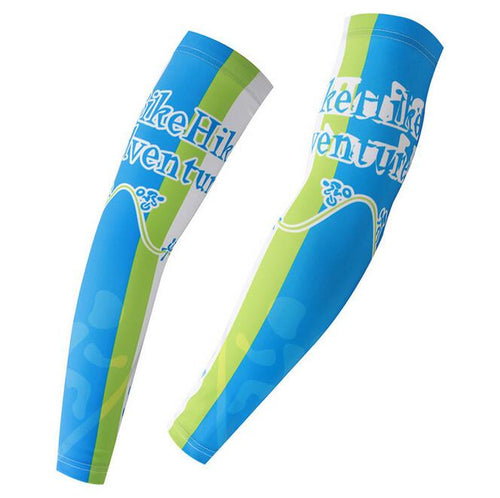 XINTOWN Blue Green Stripe Cycling Arm Warmers - enjoy-outdoor-sport