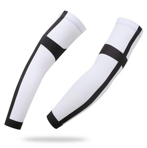 XINTOWN White Black Stripe Cycling Arm Warmers - enjoy-outdoor-sport