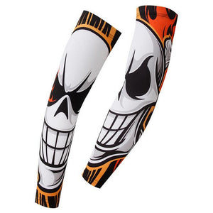 XINTOWN White Skull Cycling Arm Warmers - enjoy-outdoor-sport