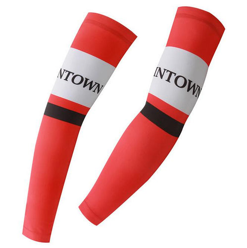 XINTOWN Red White Stripe Cycling Arm Warmers - enjoy-outdoor-sport