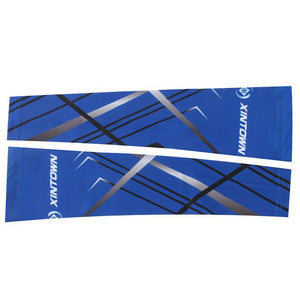 XINTOWN Dark Blue Plaid Cycling Arm Warmers