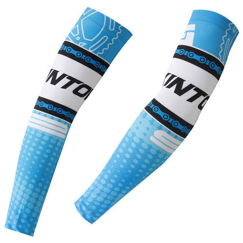 XINTOWN Blue White Cycling Arm Warmers - enjoy-outdoor-sport
