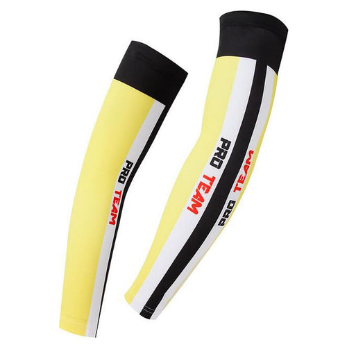 PRO TEAM Yellow Cycling Arm Warmers - enjoy-outdoor-sport