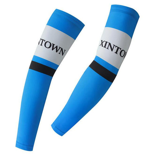 XINTOWN Blue White Cycling Arm Warmers - enjoy-outdoor-sport