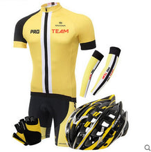 PRO TEAM Yellow Black Short Sleeve Cycling Full Set - enjoy-outdoor-sport