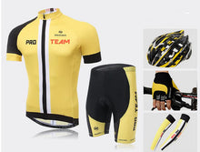PRO TEAM Yellow Black Short Sleeve Cycling Full Set - enjoy-outdoor-sport