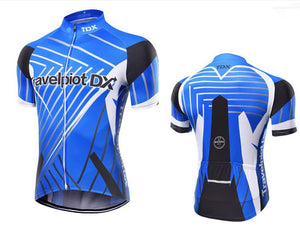 XINTOWN Blue Black Short Sleeve Cycling Jersey - enjoy-outdoor-sport