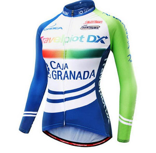 XINTOWN White Blue Long Sleeve Cycling Jersey - enjoy-outdoor-sport