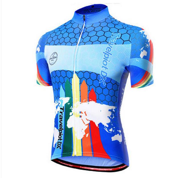 XINTOWN Blue Yellow Short Sleeve Cycling Jersey - enjoy-outdoor-sport