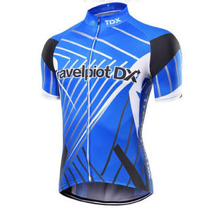XINTOWN Blue Black Short Sleeve Cycling Jersey - enjoy-outdoor-sport