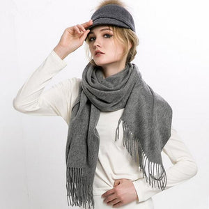 Chunky Knit Wool Long Scarf for Women