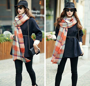 VIGROCK C17 Knit Wool Long Scarf for Women