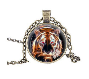 Firece Tiger Necklace Vintage Style Nature Jewelry