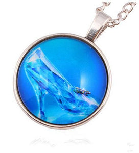 Sexy Blue Crystal High-Heel Shoe Necklace Nature Jewelry