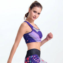 Print Purple Stylish Screen Sports Bra for Women