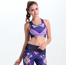 Print Purple Stylish Screen Sports Bra for Women