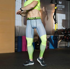 Multi-Color Slim Fit Sport Gym Tights for Men