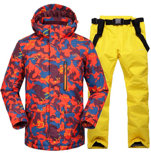 Camouflage Red Ski Suit For Men