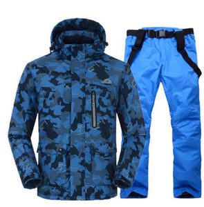 Camouflage Blue Ski Suit For Men