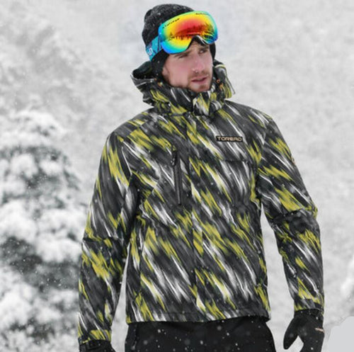 TOREAD Print Yellow Gray Waterproof Ski Jacket