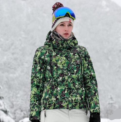 TOREAD Print Green Color Classical Ski Jacket