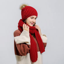 Hand Knit Beanie Scarf and Beanie For Women