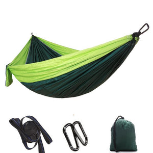 Double Parachute Ultralight Resistant Nylon Portable Hammock Green