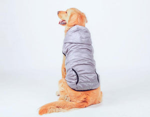 Pet Winter Warm Water Repellent Padded Dog Cloth Gray