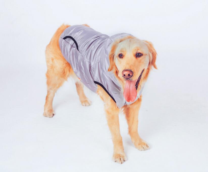 Pet Winter Warm Water Repellent Padded Dog Cloth Gray