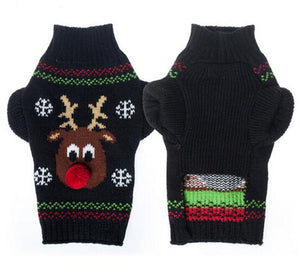 Pet Cute Pere Dear Christmas Winter Knitwear Warm Dog Clothes