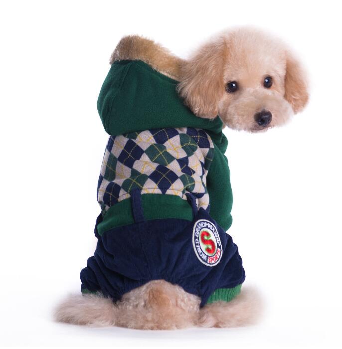 SK2M Pet Dog Warm Clothes Puppy Jumpsuit Hoodies Vest