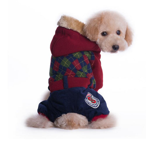 SK2M Pet Dog Warm Clothes Puppy Jumpsuit Hoodies Vest
