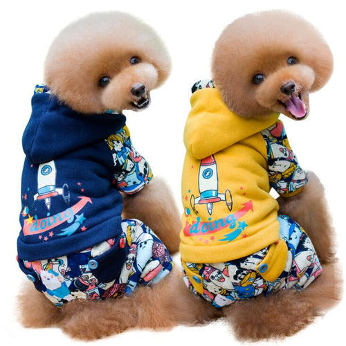 S7YG Pet Dog Warm Clothes Puppy Jumpsuit Hoodies Vest