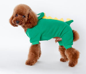 Cute Dinosaur Style Dog Warm Clothes Puppy Jumpsuit Hoodies Vest