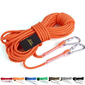 YW9G Outdoor Rock Climbing Safety Rope with 2 Hooks