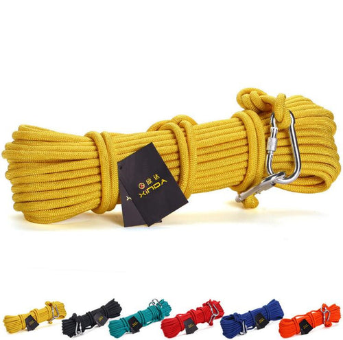 AK8T Outdoor Rock Climbing Safety Rope 10M with 2 Hooks