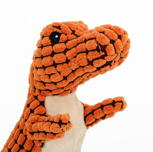 Plush Dinosaur Skinny Squeaky Dog Toy