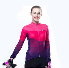 Fade Red Women Long Sleeve Cycling Jersey